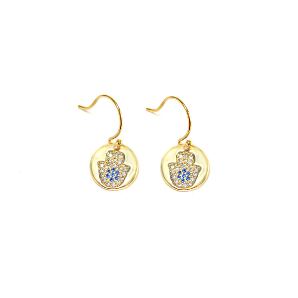Hamsa Earrings-      GOLD COLLECTION - HotRocksJewels