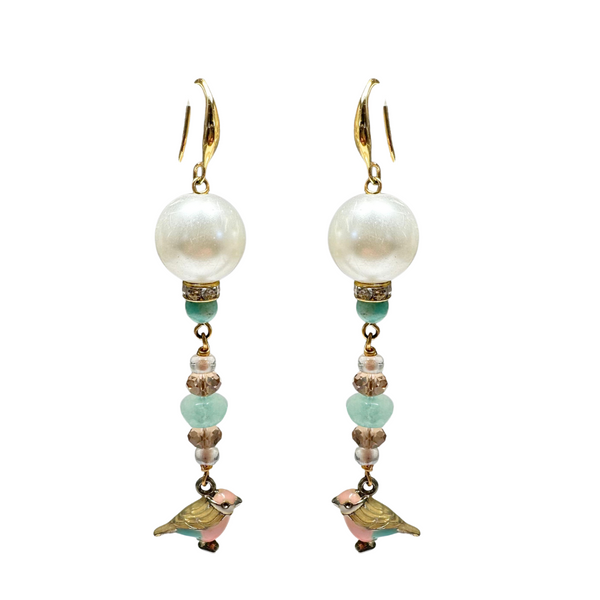 Bird Pearl Earrings