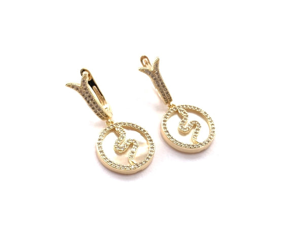 Mother of Pearl Serpent Earrings - GOLD COLLECTION