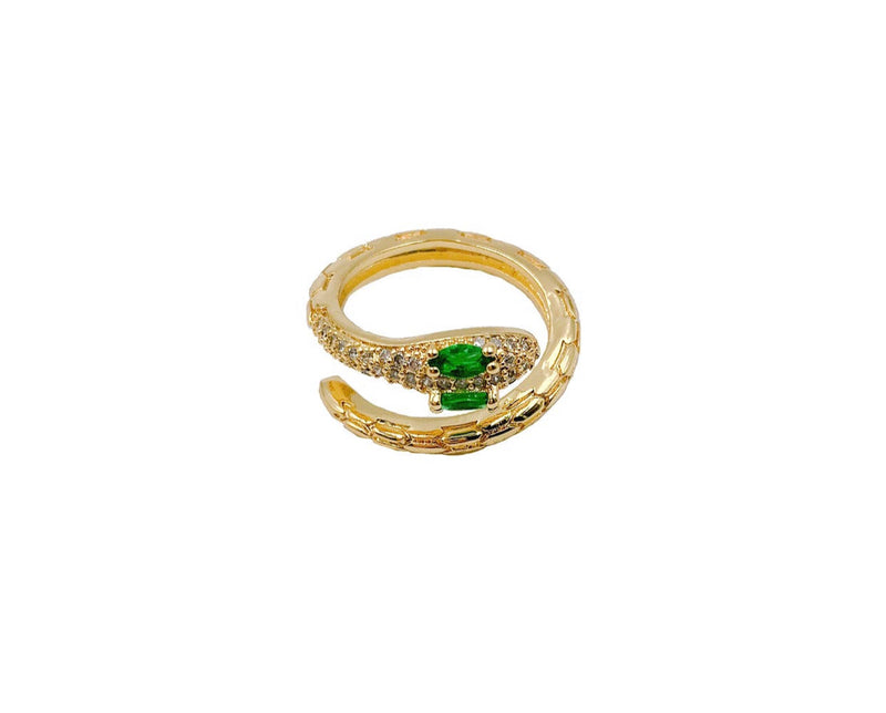 Crystal Snake Ring - GOLD COLLECTION