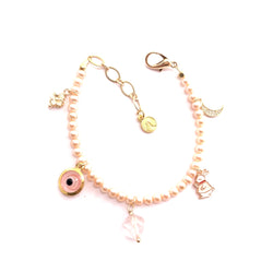 Pink Pearl Charm Bracelet