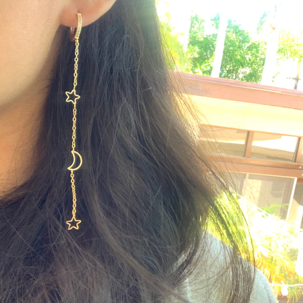 Star & Crescent Moon Earrings - GOLD COLLECTION