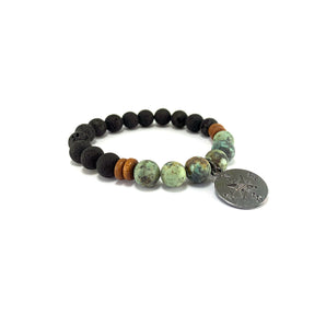 Men's Compass Bracelet- AFRICAN TURQUOISE - HotRocksJewels