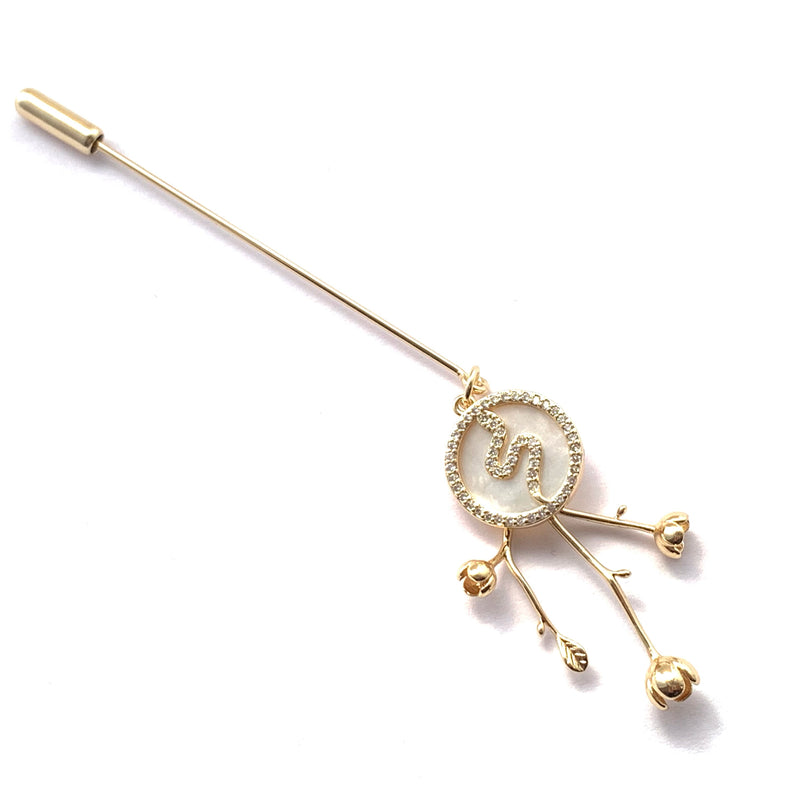 Mother of Pearl Serpent Stick Pin
