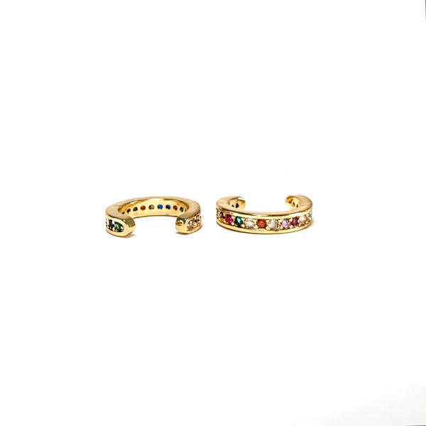 Rainbow Cuff Earrings-       GOLD COLLECTION - HotRocksJewels