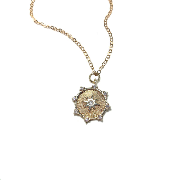 Compass Necklace-    GOLD COLLECTION - HotRocksJewels
