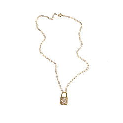 Lock Necklace-        GOLD COLLECTION - HotRocksJewels