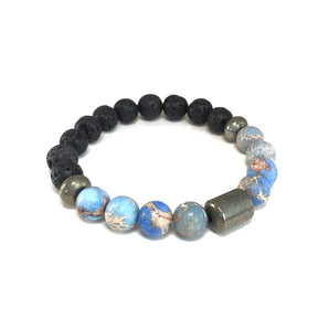 Men's Pathfinder Bracelet-       SKY JASPER - HotRocksJewels