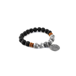 Men's Compass Bracelet - GREY JASPER - HotRocksJewels